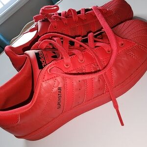 Adidas Kids Superstar Red Shoes